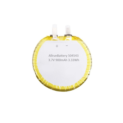 Bateria LiPo redonda confiável personalizada 3,7 V 900mAh 504543 para fones de ouvido Bluetooth