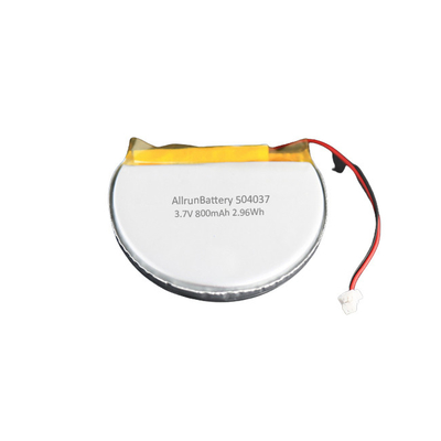 Bateria recarregável redonda personalizada estável 3,7 V 800mAh LiPo