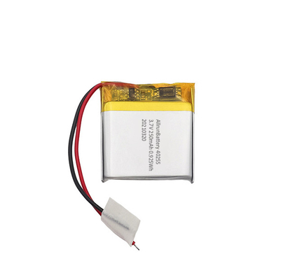 Bateria leve 3,7 V 250mAh LiPo Bateria recarregável de polímero de íon de lítio quadrada