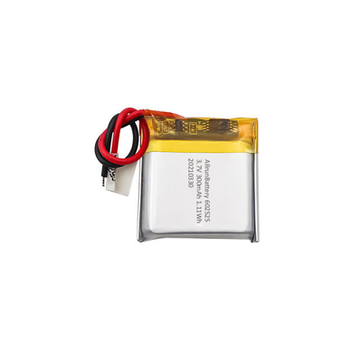 1C 3,7 V 300mAh Lithium Recarregável Polímero Bateria 602525