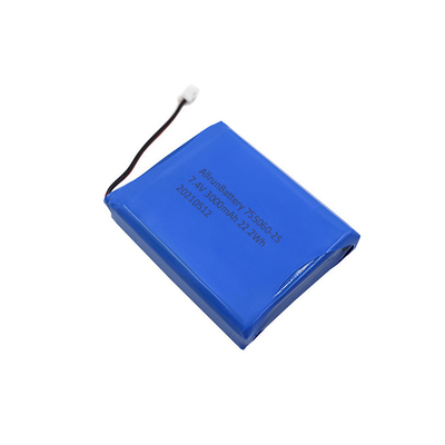 Bateria de lítio médica 2S1P 7,4V 3000mAh poderosa recarregável