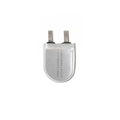 302128 Bateria LiPo 3,7 V 80mAh em forma de U Bateria de polímero de lítio personalizada 1C