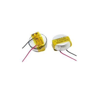 Bateria LiPo de botão 1254 Potente bateria LiPo 3,7 V 60mAh